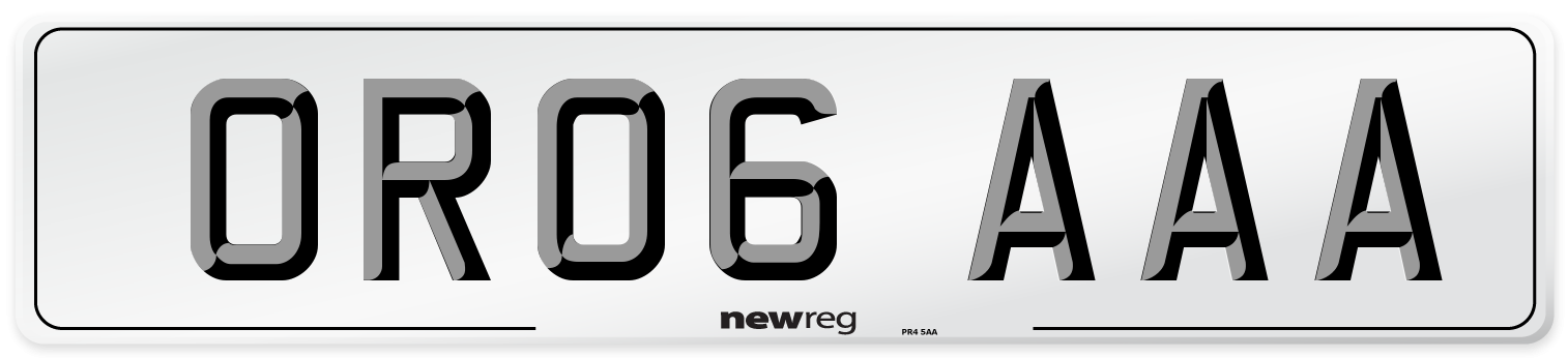 OR06 AAA Number Plate from New Reg